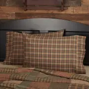 Rustic Standard Pillow Case Set of 2 Tan Crosswoods Bedroom Decor VHC Brands