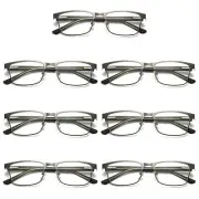 7 PK Mens Metal Frame Spring Hinge Blue Light Blocking Reading Glasses Readers