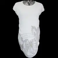 在飛比找Yahoo!奇摩拍賣優惠-法國品牌MISS MISS白色雪紡水鑽長版無袖上衣 法國製 