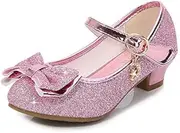 [Goettin] Girls' Formal Shoes Wedding Party High Heel Mary Jane Sequined Princess Shoes