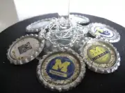 1" Bottle Cap Image Wine Glass Charms ~ Handcrafted ~ **Gift Idea ~ Wolverines