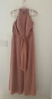 JJ's House Sz 16 Jumpsuit/Pantsuit High Neck Floor-Length Chiffon Bridesmaid