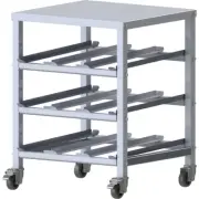 Mobile Can Storage Rack Aluminum Under Counter Heavy Duty KD NSF Silver 3 Tier