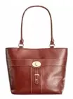 BRAND NEW Giani Bernini Turn-Lock Glazed Tote, Tobacco