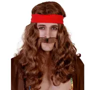 Lennon Long Wavy Wig, Mo & Headband Set