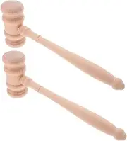 Tofficu 2pcs Unfinished Judge Gavel: Mini Wooden Gavel Prop Small Judge Hammers for Role Costume Courtroom Lawyer Gavels Office Decorations Party
