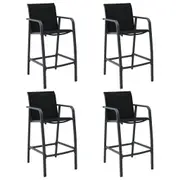 Garden Bar Chairs 4 pcs Black Textilene vidaXL