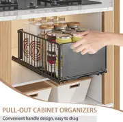 2-Pack Slide Out Cabinet Organizer for Kitchen and Bathroom