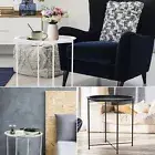 Side Table Metal Small Round Accent Table Collapsible Portable End Table TWG