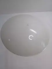 Vtg MCM White Frosted Ceiling Light Shade Cover Circles Bubbles Glass Round 15"