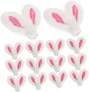 40pcs Rabbit Ear Accessories Mini Bunny Ears Ponytail Dog Braiding Pet Snuggle Rat Bunny Ear Charm Hair Clips Decor Wiggle Figurine Funny Head Beanie Plush