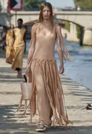 *CHLOE* Runway S/S 2022 Fringed Maxi Dress NWT FR 38