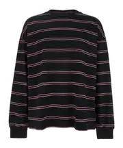 Stripe pattern T-shirt S,M black