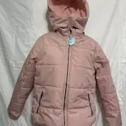 Whales Tail Coat Girls Small pink Full Zip Water Wind Resistant Hooded NWT