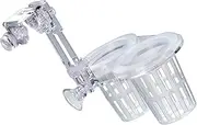Furtryvl Fish Tank Plant Holder | Clear Plant Basket Holder with Hole,Adjustable Aquatic Accessories, Fish Tank Decoration, Hydroponic Double Cups for Housewarmings