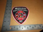 Midland Fire Dept Rescue EMS Patch~Michigan~MI~New~Department~White Stitching~