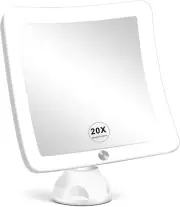 20X Magnifying Mirror with LED Light, Upgraded Lighted Makeup Mirror with Magnif