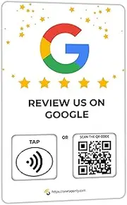 1 Unit Social Review Tap Card | Review QR Code | Contactless review card | NFC Tap Card | Unlimited Use