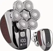 Head Shavers for Bald Men, 6 in 1 Detachable 7D Head Shaver, Electric Razor...