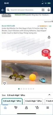under Bed Blocker for Pets Dogs 6 Pack 3.9 Inches High Toy Blocker, Couch Blocke