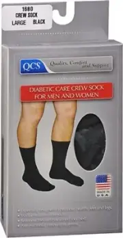 QCS Diabetic Care Crew Socks Unisex (White) X-Large