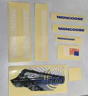 BMX BIKE NOS OLD SCHOOL MONGOOSE DECAL SET ORIGINAL NOS MISCHIEF