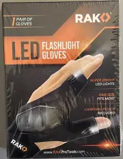 LED Flashlight Gloves Super Bright Carrying Pouch 168 Hour Battery Life NEW