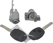 Szwaldaper AL152 06350-SWA-H11 Complete Lock Set Ignition Switch Door Lock Barrel Trans 2 Keys with 46 Chips for CRV CR-V 07-11 Car Ignition Switch Lock(Black IG.S-L 2pcs)