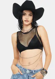 Show Me Sass Fishnet Crop Top