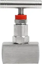 Straight Needle Valve 316 Stainless Steel with 2 Port, Heavy Duty Industrial Hydraulic Flow Control Valve, 5 Sizes NPT Female Thread, Up to 6000PSI, for Piping Needs, 3/8 in