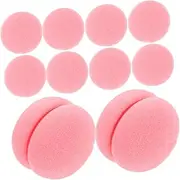10pcs Sponge Curling Iron Hair Curler Hair Curlers Hairdressing Rollers Sponge Pink