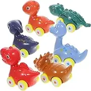 SHOWERORO 6pcs Dinosaur Pull Back Car Lifelike Vehicles for Interactive Dinosaur Party Favors for Indoor