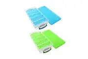 2pc Boxsweden 6 Section Compartment Storer 10L Storage Container Organiser Asst