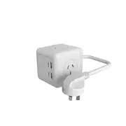 Ultracharge Power Cube 3-Socket/4-USB Port Plug AU/NZ Adapter Outlet White