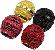 Kisangel 4Pcs Microphone Grill Head Replacement Mesh Covers for Wired Wireless Mic Accessories Durable Construction Easy Installation Style
