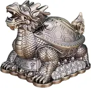 Ashtrays Vintage Decorative Dragon Turtle Windproof Ashtray With Lid Cigarette Antique Copper Portable Ashtray Indoor Outdoor Hand Carved Fancy Gift Decoration Ash Trays Indoors(Bronze)