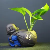 在飛比找ETMall東森購物網優惠-紫砂茶寵擺件精品綠植可養水培花器茶臺茶具配件擺設茶桌擺件高檔