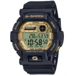 【CASIO 卡西歐】G-SHOCK 震動 閃動響報 黑X金_GD-350GB-1_50.8MM