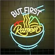 Sign Lamp But First Neon Sign Chinese Restaurant Ramen LED Light USB Powered For Wall Decor For Food Shop Dinning Room 29cm×38cm