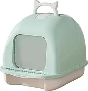 Fully Enclosed Litter Pan with Litter Scoop Leak Proof Cat Litter Box with Lid Non-Sticky and Easy Clean Litter Tray