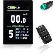 Electric Bike LCD Display, KT LCD8S Electric Bicycle Speed Meter Display 5 Pin Waterproof Colorful Screen 24V/36V/48V Multi-Information Display Control Panel Cycling Computer for Electric Bicycle