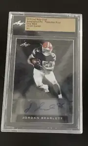 JORDAN SCARLETT 2019 Leaf Draft Pre-Production Proof Clear Black Auto 1 Of 1