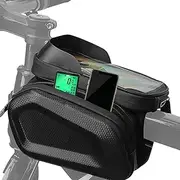 Qikam Bikes Phone Bag Handlebar | Bicycles Frame Bag Cycling Pouch Touch Phone Holder | Waterproof Clear Handlebar Accessories Pouch for Wallet, Key Storage