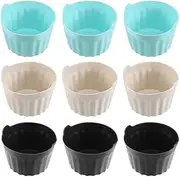Veulrn 9PCS Air Fryer Egg Ramekins Reusable Nonstick Silicone Egg Bite Mold Muffin Liner Poached Egg Cups for Microwave