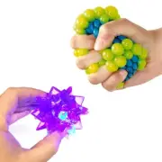 Flashing Crystal Ball & Squeezy Mesh Ball - Sensory Toy Pack - ADHD - Fidget
