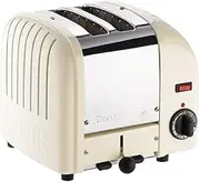Dualit Classic 2 Slice Vario Toaster - Stainless Steel, Hand Built in the UK - Replaceable ProHeat Elements - Defrost Bread, Mechanical Timer - Replaceable Parts- Canvas White