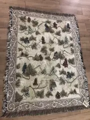 The Manual Woodworkers & Weavers Throw Blanket TAPESTRY Chenille The Winery 2004