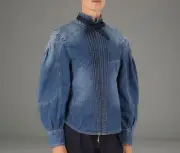 NWT ZIMMERMANN Rhythmic Denim Shirt with Removable Tie Size 4 $595 NEW