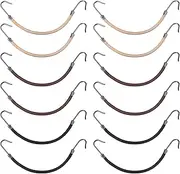 Hotop 15 Pieces Elastic Hook Hair Tie Styling Ponytail Holder Hooks Cord for Curly Long Hair(Black, Brown and Blonde)