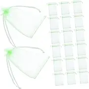 ibasenice 100pcs Drawstring Mesh Fruit Protection Bags Netting for Insect Barrier Reusable Garden Net Bags for Apples Vegetables and Outdoor Events